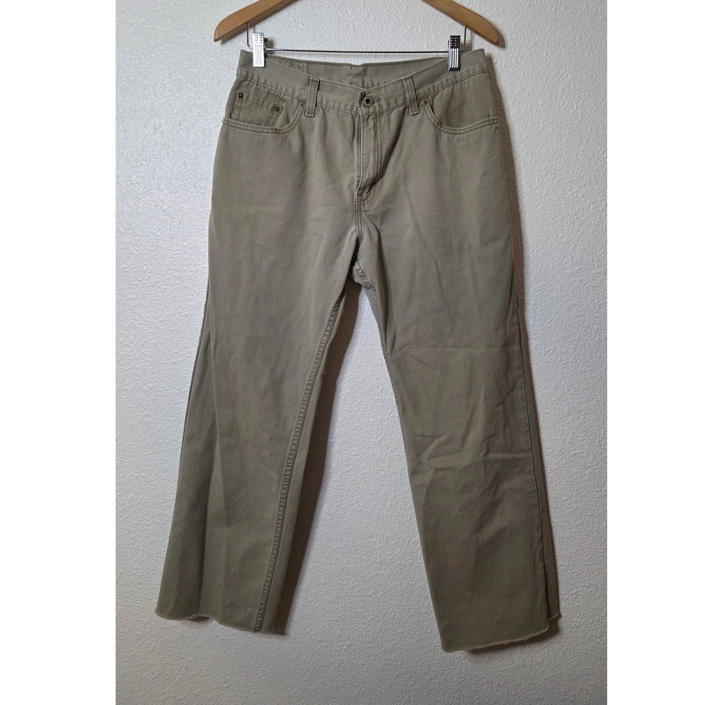 Vintage Levi's Jeans 555 Women's 12R Low Rise Khaki Straight Leg Y2K